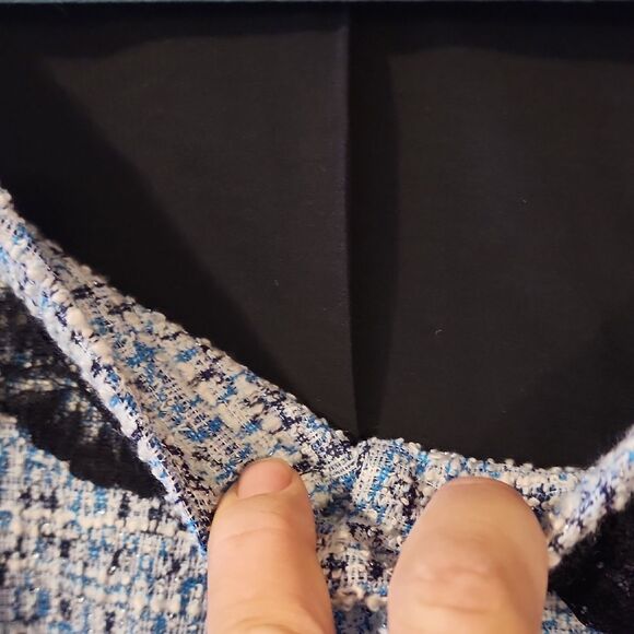 Elegant Christian Siriano Blue Tweed Jacket with Black Lace Size 3X NWOT - Picture 8 of 8